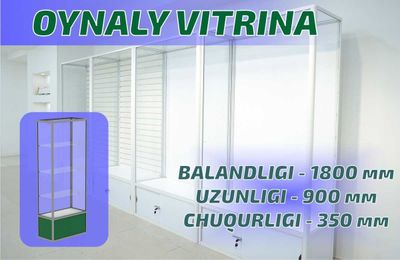 Oynaly vitrina, Акция, прилавки, savdo vitrinalar stellajlar
