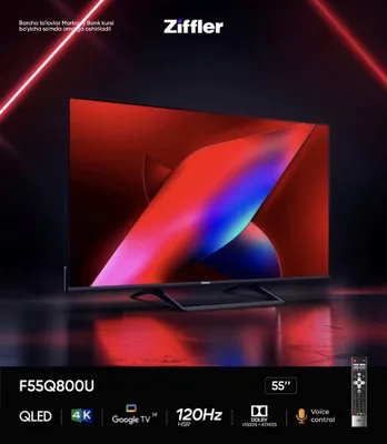 Телевизор ZIFFLER 55 4K QLED 120Hz 2025 Гарантия есть Доставка бонус