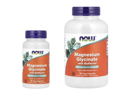 NOW Foods Magnesium Glycinate BioPerine Глицинат магния магний magniy