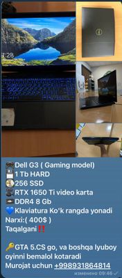 Noutbook Dell G3 Gaming model