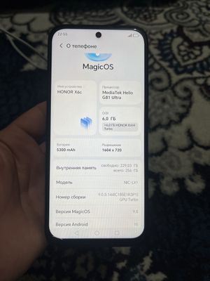Honor x6c srochna sotiladi 12/256 2hafta ishlatilgan