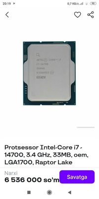 INTEL I7 14700 Sotiladi