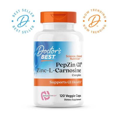 Doctor's Best, PepZin GI®, комплекс с цинк-L-карнозином, 120 капсул