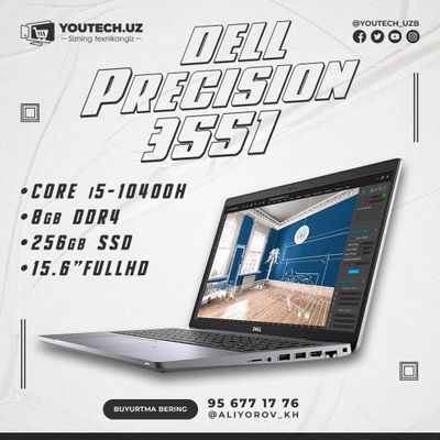 DELL Precision 3551/Intel Core i5-10400H! Nasiya savdoga, Rassrochka.