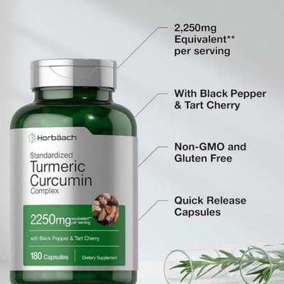 Куркума с Черным Перцем и Терпкой Вишней 180 карсул Horbäach Turmeric