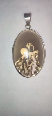 Серебряный кулон из ОБСИДИАНа