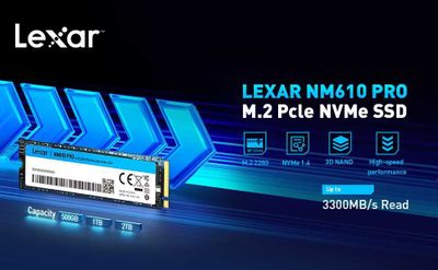 SSD накопитель - Lexar NM610 PRO 512GB - 1TB - 2TB (M.2 3300 MB/s)