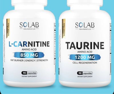 Л-карнитин 90 капсул + Таурин 90 капсул solab