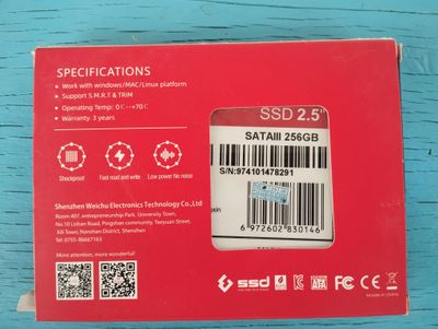 SSd 256 gb yengi ishlatilmagan