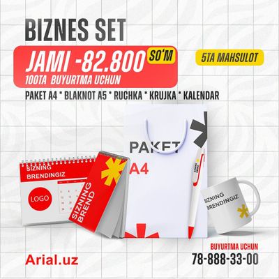 BIZNES SET 82.800 so’mdan