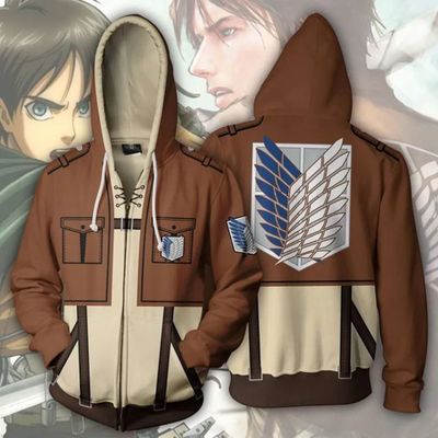 Attack on Titan kapyushonli jemper (Anime hoodie)