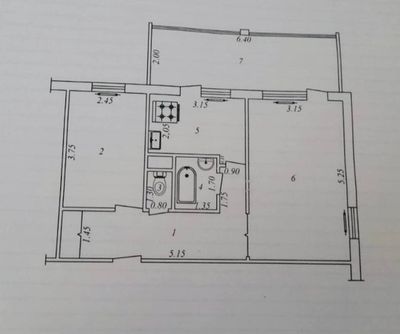 Продам квартиру Массив Ахмад-Югнаки 2/4/5 Балкон 2*6