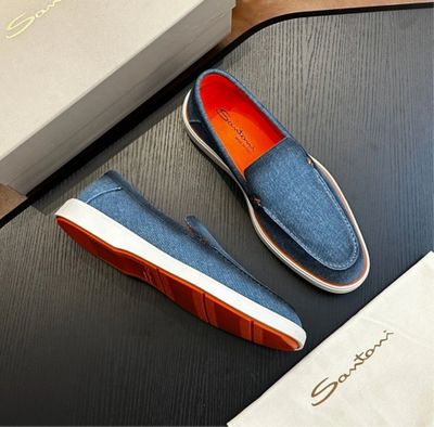 Макасины Santoni (оригинал 1:1) – джинсовые, размер 42