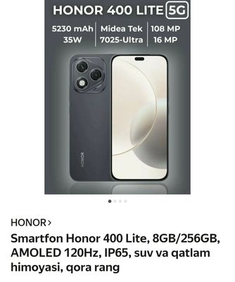 HONOR 400 LITE 5 G 5230 mach 256 GB QORA