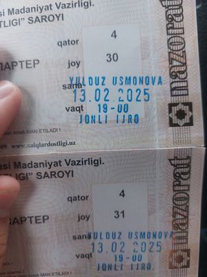 Yulduz Usmonova konsertiga biletlar bor