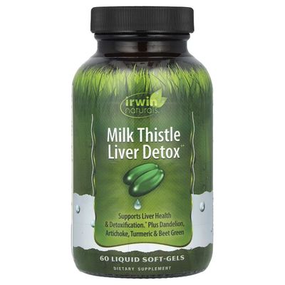 Расторопша, силимарин Irwin Naturals, Milk Thistle Liver Detox