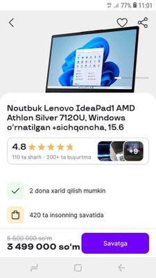 notebook lenovo sotiladi