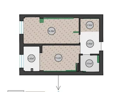 2 комнатная квартира в новостройке. Parkent Plaza