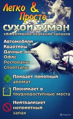 Сухой туман в машину, квартиру офис.