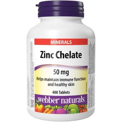 Хелатный Цинк Webber Naturals Zinc Chelate 50 mg из Канады