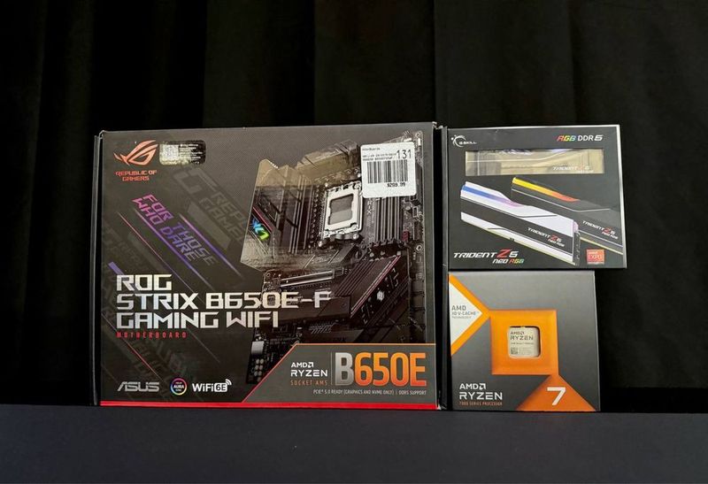 AMD Ryzen 7 7800X3D New+ G.Skil RGB Neo 32GB+ ROG Strix B650E-F Gaming AMD Ryzen 7 7800X3D New+ G.Skil RGB Neo 32GB+ ROG Strix B650E-F Gaming