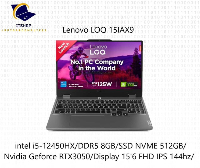 Lenovo LOQ i5-12450HX/DDR5 8GB/SSD 512GB/RTX3050 6GB/15'6 FHD 144 IPS