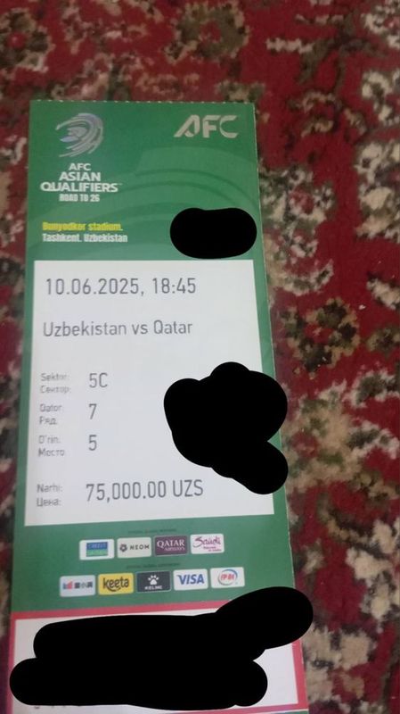 O’zbekiston-Qatar o’yiniga biletlar O’zbekiston-Qatar o’yiniga biletlar