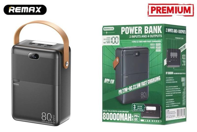 БЕПУЛ Доставка, Янги PowerBank Remax 80.000mAh 27W Сифатли Аккумулятор БЕПУЛ Доставка, Янги PowerBank Remax 80.000mAh 27W Сифатли Аккумулятор