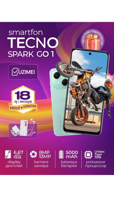 Spark Go 1 128gb Naqt va Nasiyaga Spark Go 1 128gb Naqt va Nasiyaga