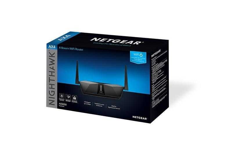 NETGEAR Nighthawk AX3000 AX4 4-Stream WiFi 6 Router (RAX40)