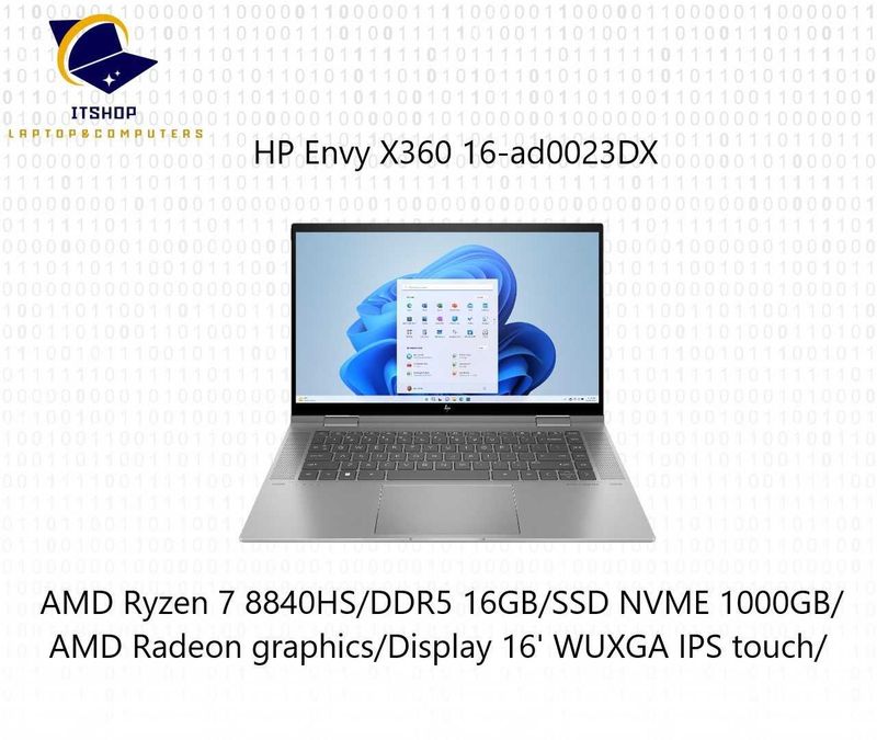 HP ENVY x360 16-ad0023dx AMD ryzen 7 8840HS 16/1000/16' inch touch