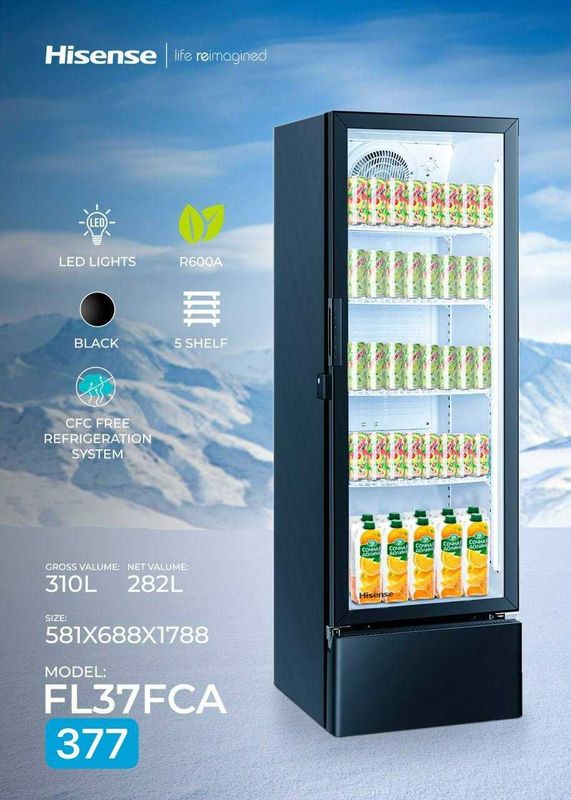 Витринный мощный холодильник Hisense FL37FCA New 2025 Inverter