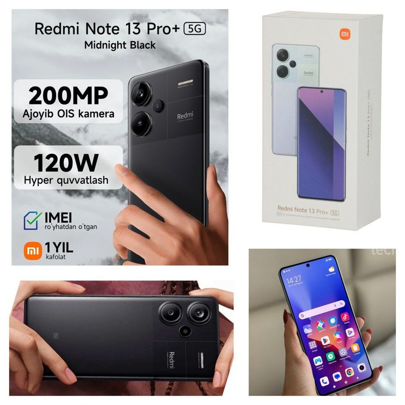 Redmi note 13 pro+ 5 g 16/256 gb yengide