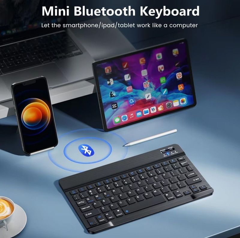 Клавиатура беспроводная Bluetooth, черная Клавиатура беспроводная Bluetooth, черная