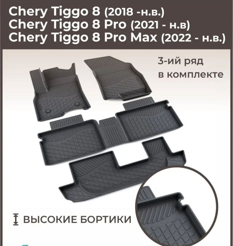 Chery Tiggo 8 pro, Chery Tiggo 8 pro max коврики, полики в салон авто