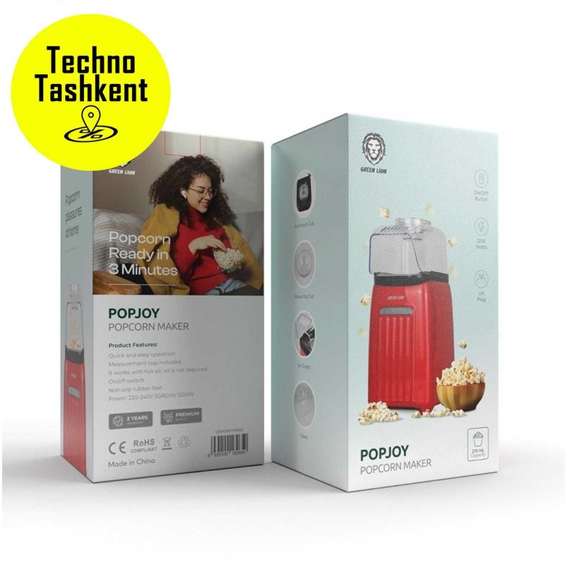 Попкорн машина для дома Green Lion Popjoy, 1200W, 270 мл, попкорница Попкорн машина для дома Green Lion Popjoy, 1200W, 270 мл, попкорница