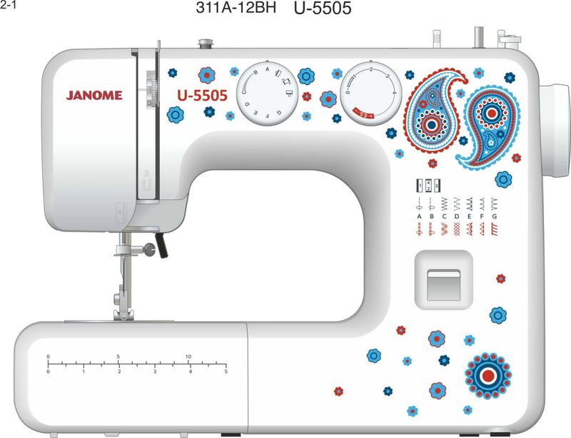 JANOME U-5505 (NEW) — 14 операций, петля-полуавтомат, компактный и мощный JANOME U-5505 (NEW) — 14 операций, петля-полуавтомат, компактный и мощный