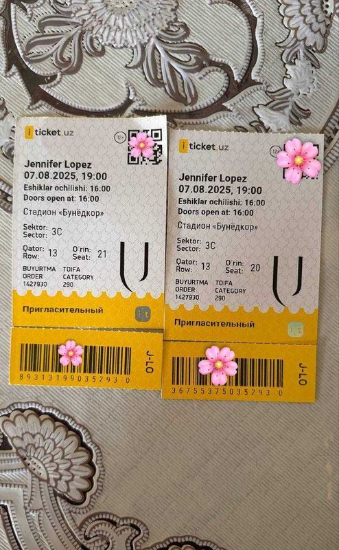 2 билета на концерт Jennifera Lopeza по цене одного билета 2 билета на концерт Jennifera Lopeza по цене одного билета