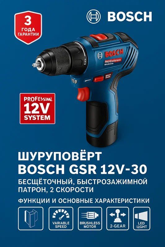 Bosch, модель 12V-30. Bosch, модель 12V-30.