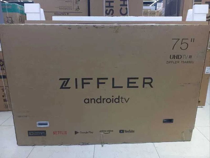 Телевизор ZIFFLER SmartTv 4K 43/50/55/65/75 + доставка бесплатно