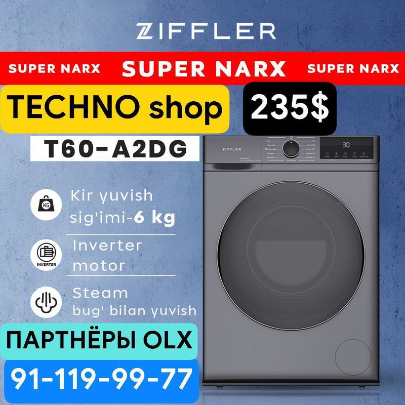 ZIFFLER 6 kg inventor/Invektor/kir yuvish mashinasi/стиральная машина/ ZIFFLER 6 kg inventor/Invektor/kir yuvish mashinasi/стиральная машина/