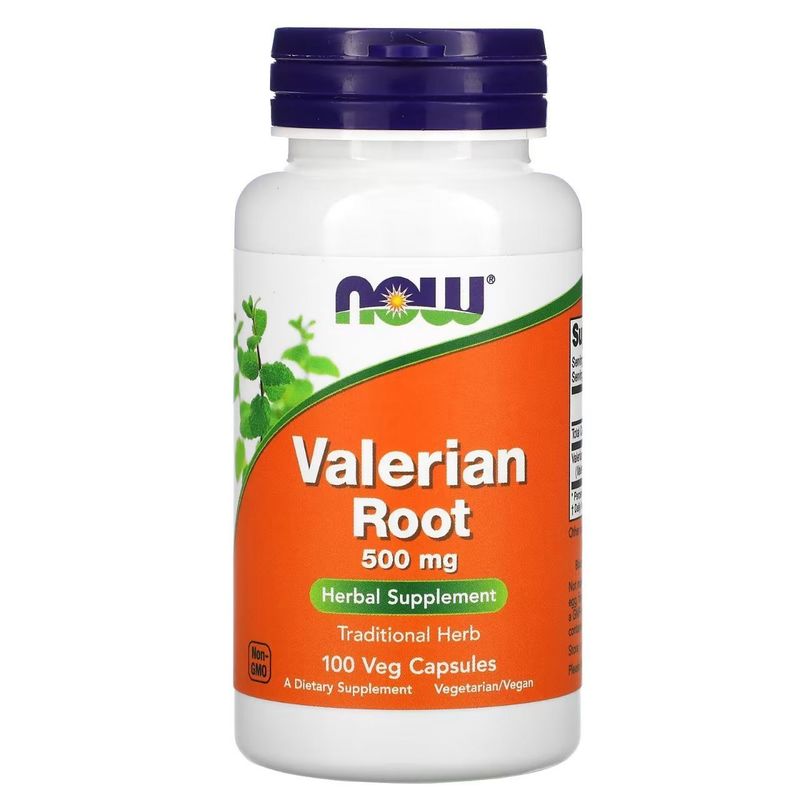 Корень валерианы, NOW Valerian Root 100 капсул