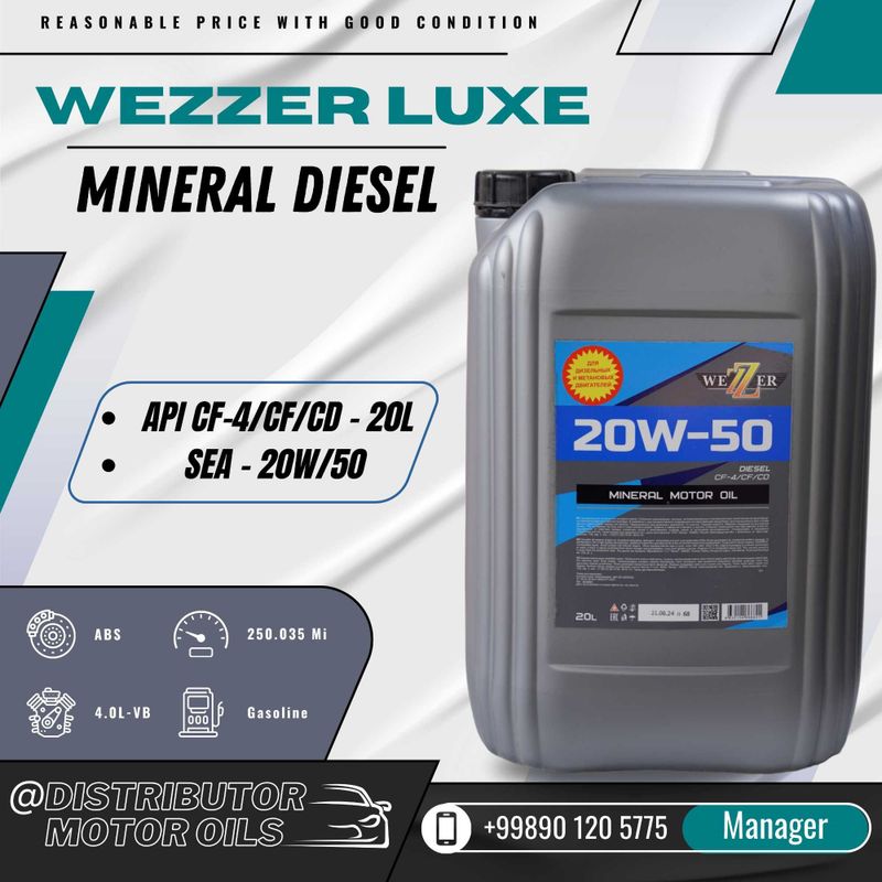 Моторное Масло Дизельное — WEZZER 20W-50 CF-4/CD DIESEL | Dealer