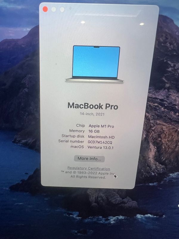 Macbook Pro M1 14”