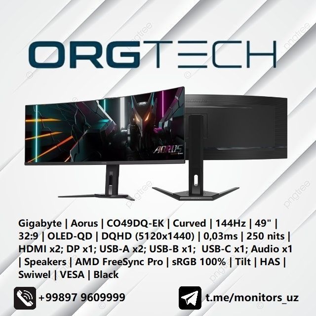 [NEW] монитор Gigabyte Aorus 49 OLED 144Hz