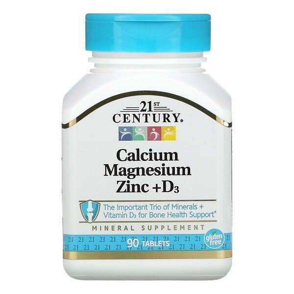 21st Century Calcium Magnesium Zinc + Vitamin D3, 90 таблеток