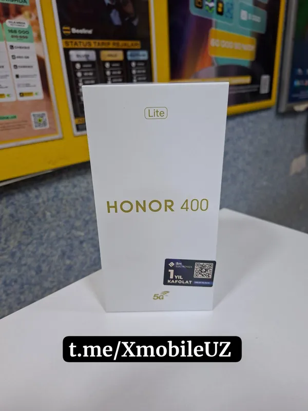 Honor 400 Lite 5G 8+8/256GB yangi, karobkadan ochilmagan Honor 400 Lite 5G 8+8/256GB yangi, karobkadan ochilmagan