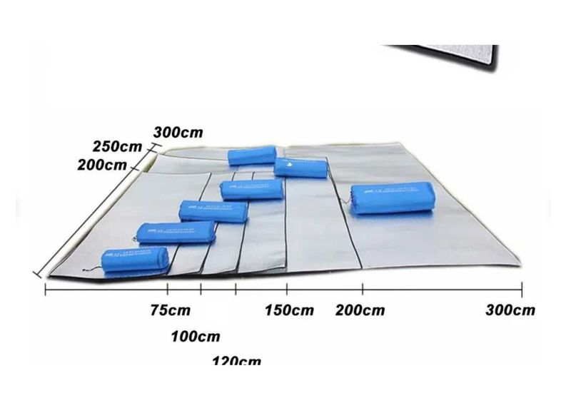 Коврик водонепроницаемый для пикника и пляжа-2х2 и 2х1,5 м складной