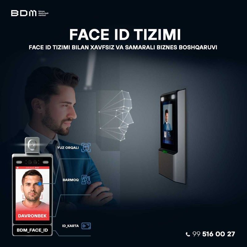 Face ID tizimi orqali xavfsizlik va nazoratni oshiring!