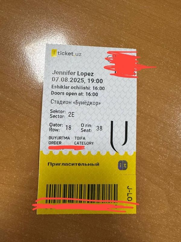 Jennifer Lopez Bilet Билет Jennifer Lopez Bilet Билет